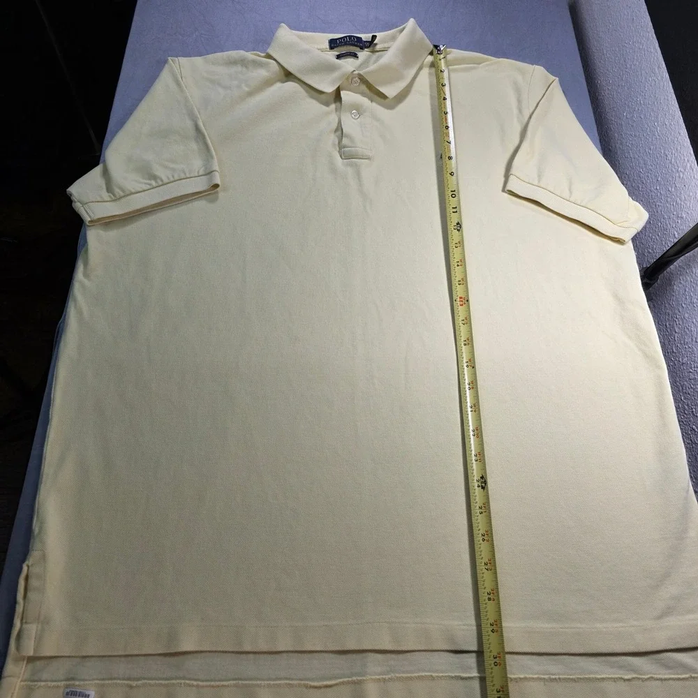 Polo Ralph Lauren Mens XXL Yellow Classic Fit Short‎ Sleeve Pique Polo Shirt